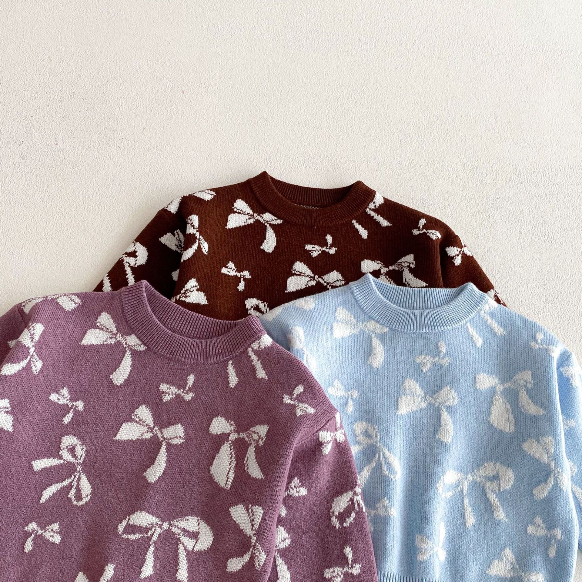 長袖セットアップ Jacquard Bow Knitted Set ジャガード リボン ニット セットアップ【mh0012098】