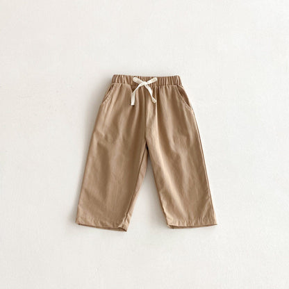 ロングパンツ・スウェットパンツ Khaki / 80cm シンプルデイリールーズロングパンツ【mh0010688】