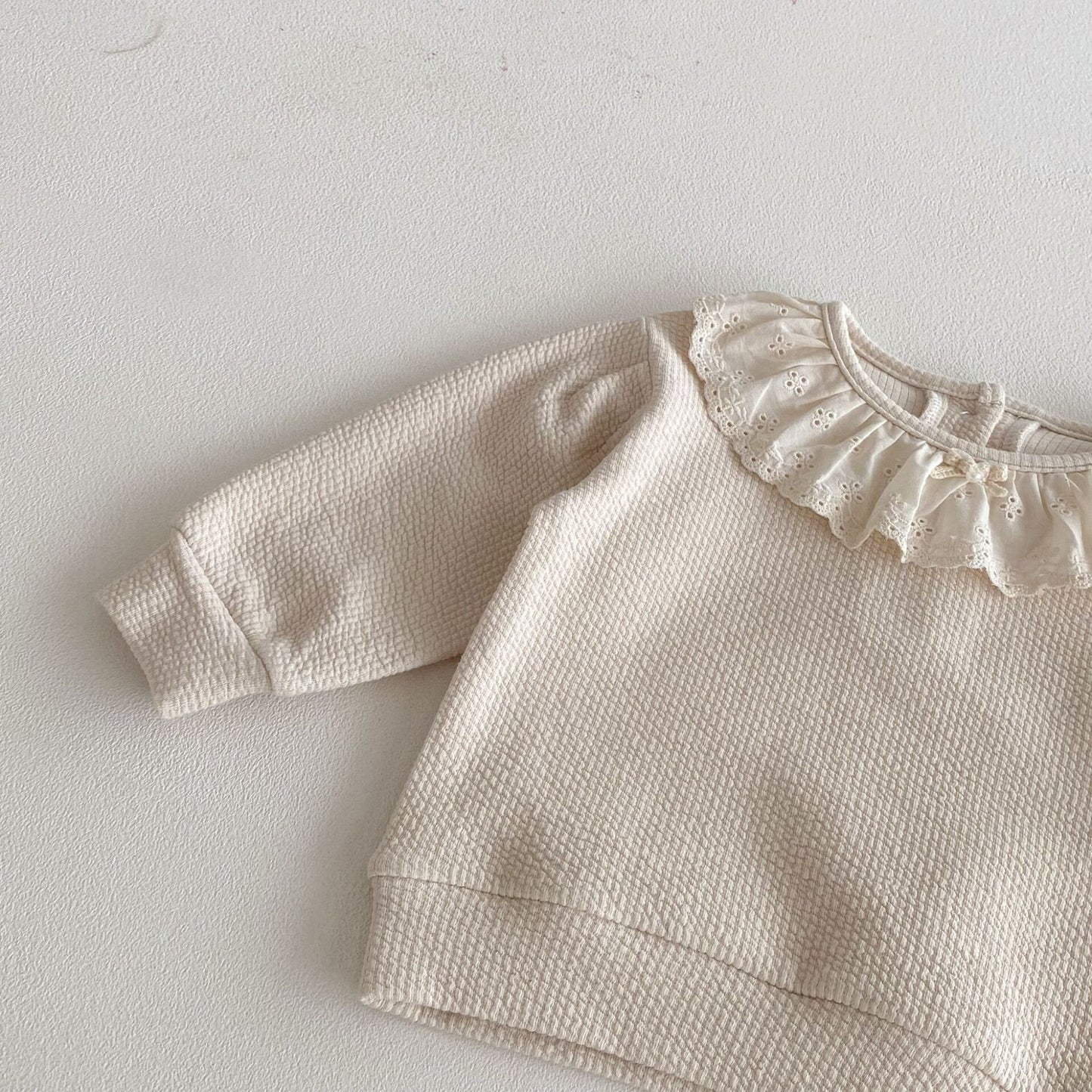 長袖セットアップ Lace Doll Collar Sweatshirt Set レース襟 スウェット セットアップ【mh0012089】