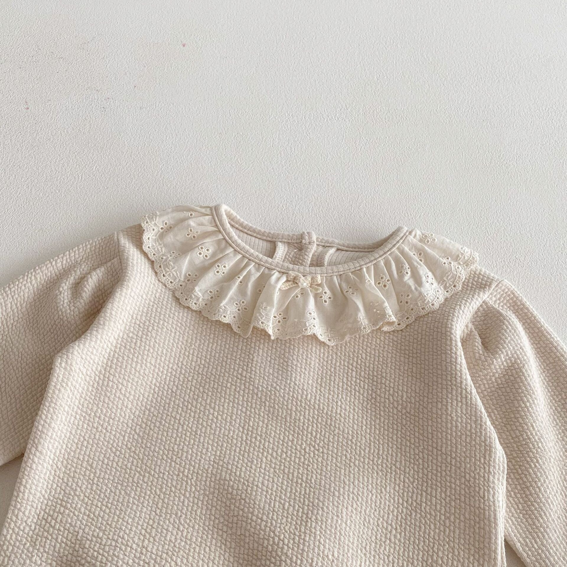 長袖セットアップ Lace Doll Collar Sweatshirt Set レース襟 スウェット セットアップ【mh0012089】