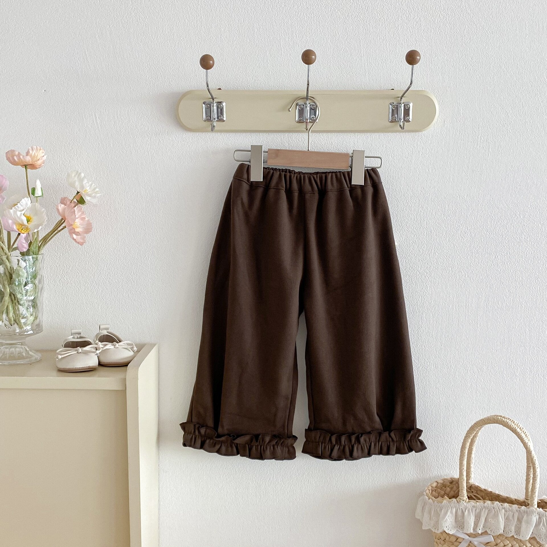 ロングパンツ・スウェットパンツ Lace Trim Straight Pants レース フリル ストレートパンツ【mh0012093】