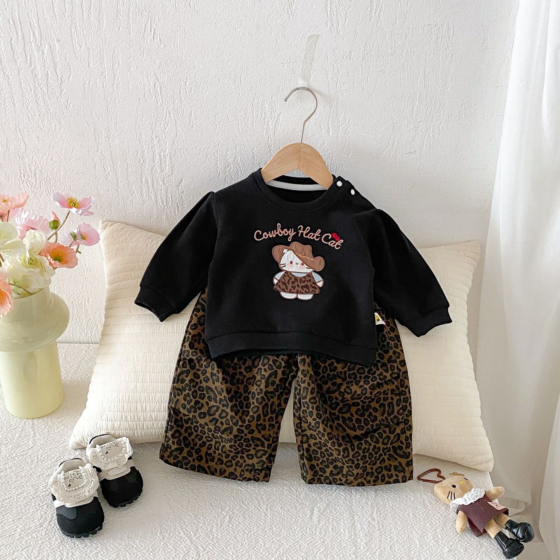 長袖セットアップ Leopard Sweatshirt Set レオパード スウェットセット【mh0012091】