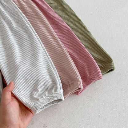 長袖セットアップ Letter Embroidery Waffle Set ワッフル 刺繍 セットアップ【mh0011966】