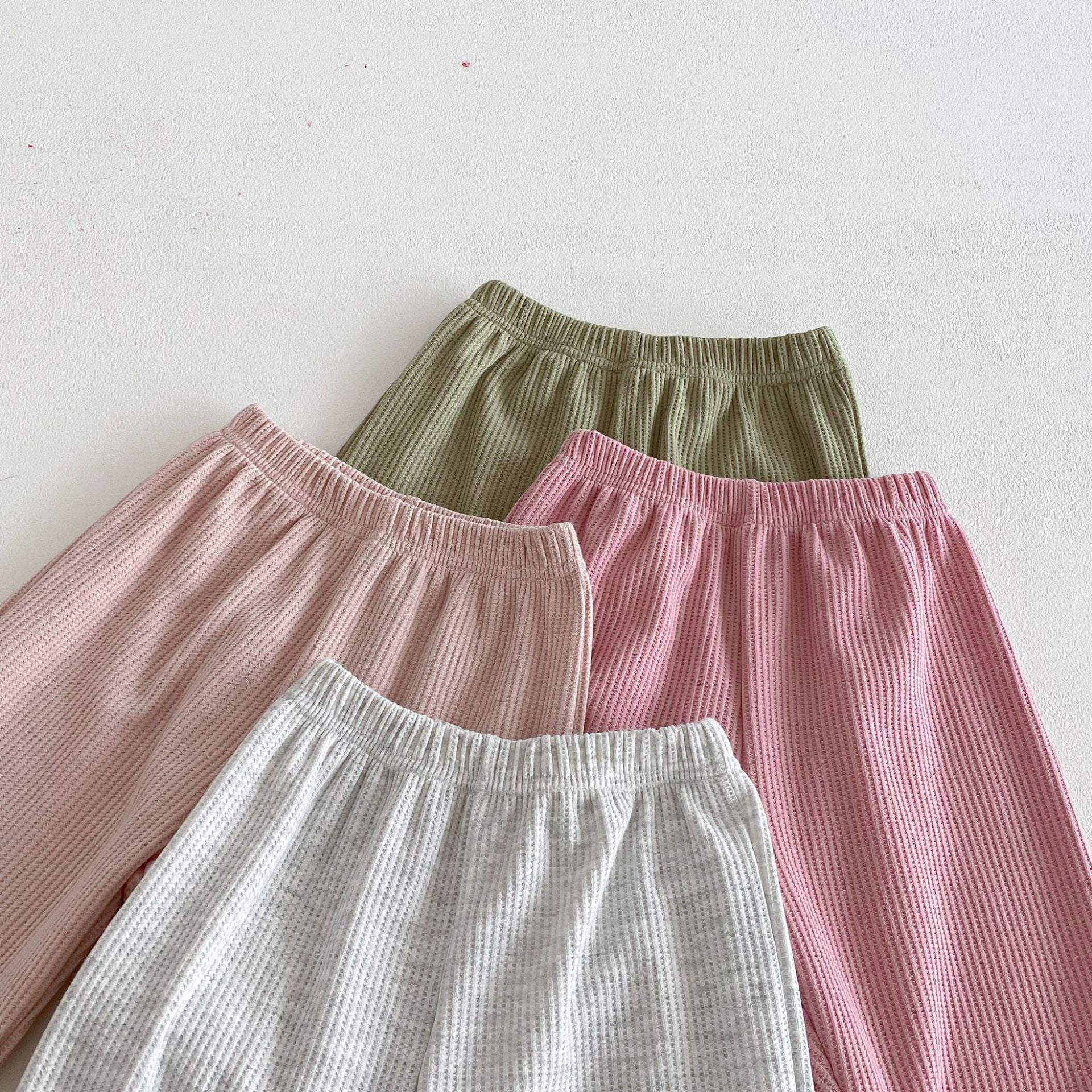 長袖セットアップ Letter Embroidery Waffle Set ワッフル 刺繍 セットアップ【mh0011966】