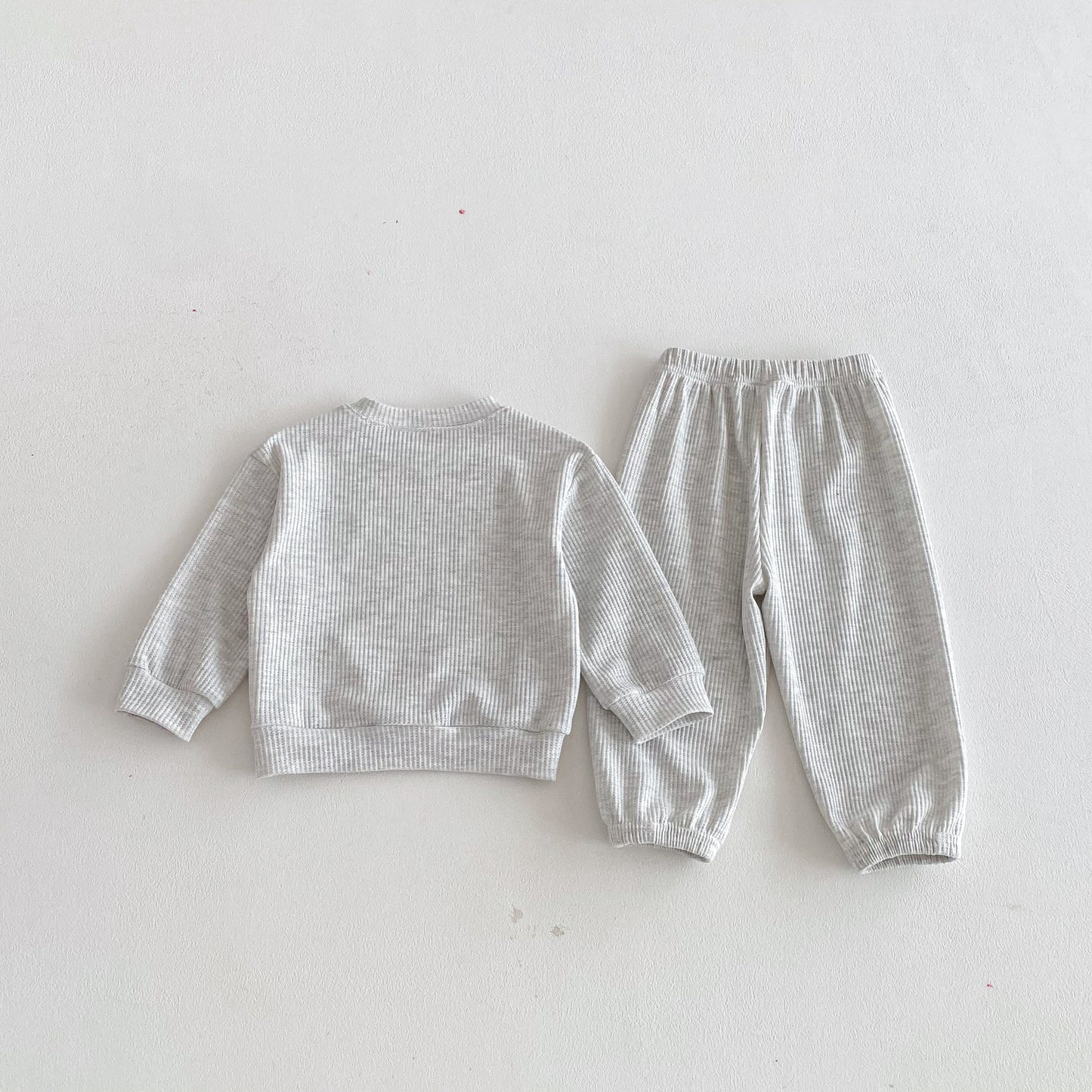 長袖セットアップ Letter Embroidery Waffle Set ワッフル 刺繍 セットアップ【mh0011966】