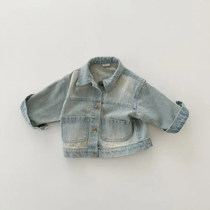 ショートコート・ジャケット・ジャンパー Light Blue / 80cm 9-12M キッズアウター シンプルベーシックデニムジャケット Gジャン2カラー【mh0007221】