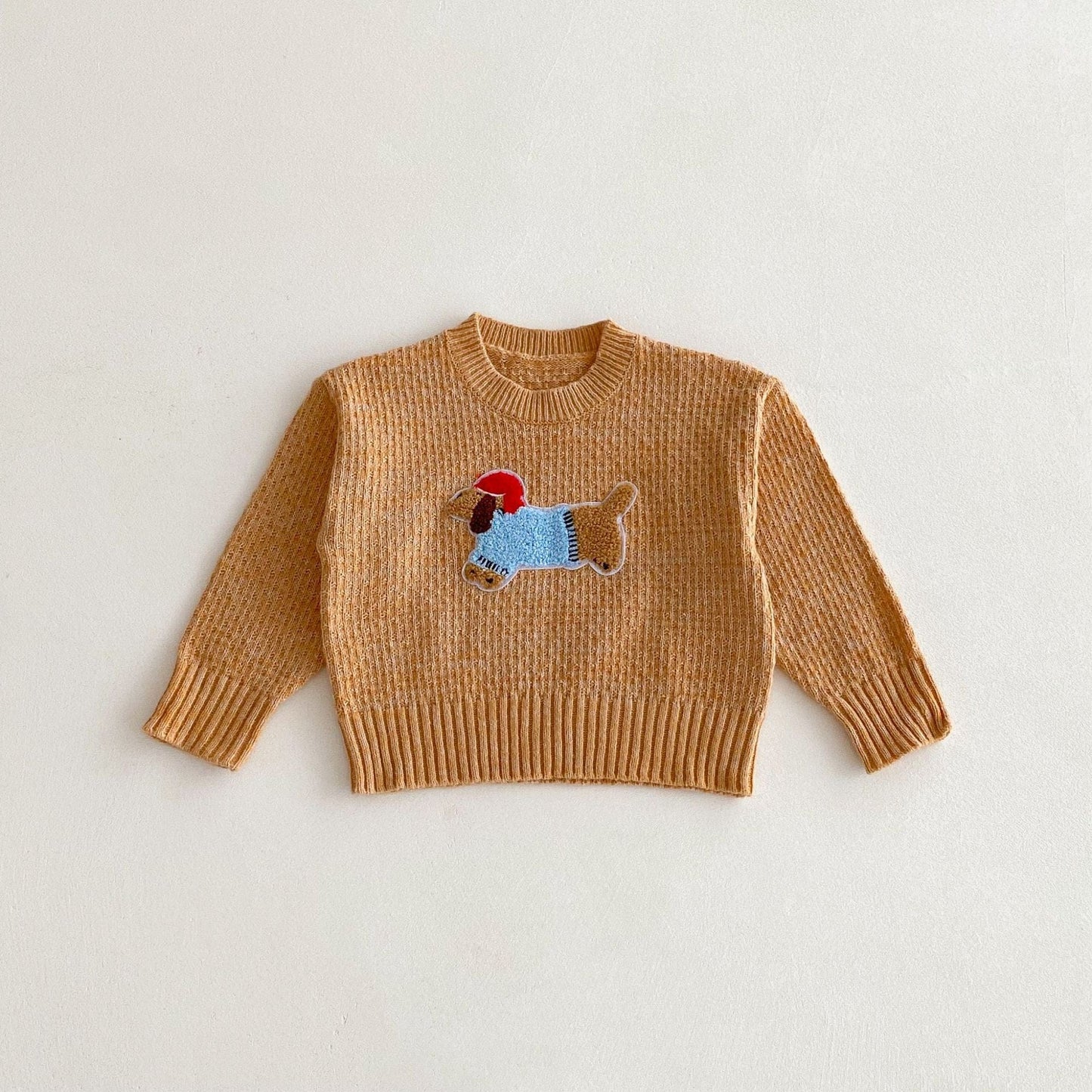 ニット・セーター Light Brown / 80cm 犬アップリケニットセーター【mh0010657】