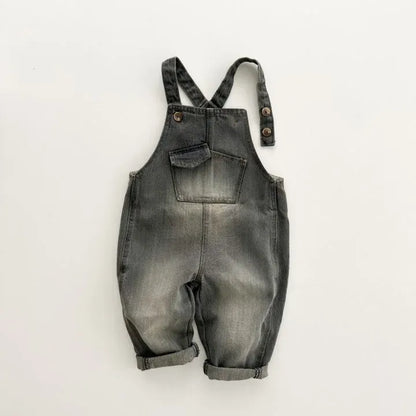 オーバーオール Light Gray / 12M  80CM キッズオーバーオール ポケットデニムサスペンダーパンツ 2カラー【mh0006822】