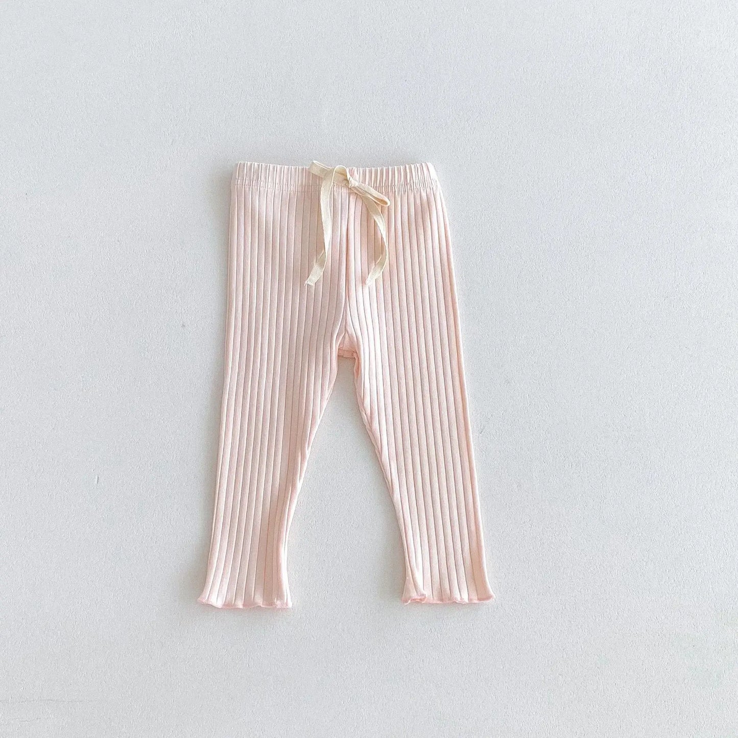 レギンスパンツ Light Pink / 12M  80CM キッズパンツ パステルアイスカラーシンプルリブレギンスパンツ 4カラー【mh0006831】