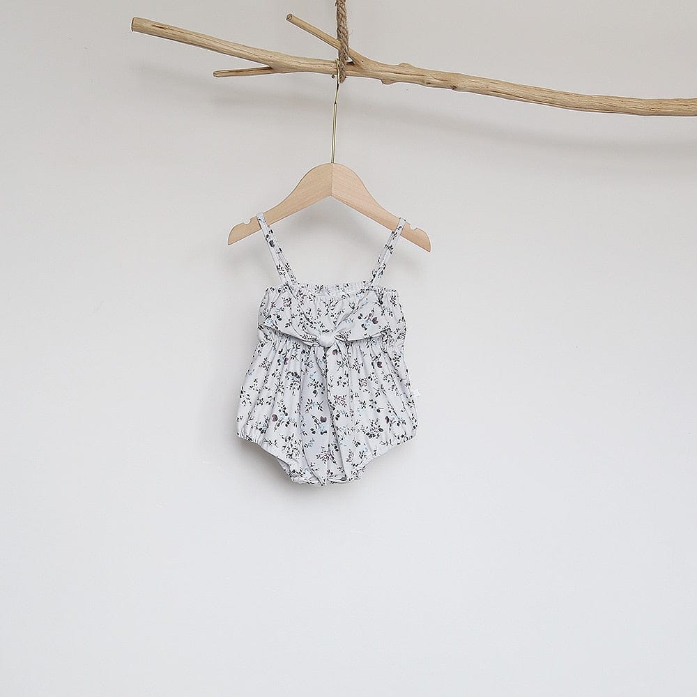 ベビー用水着 ベビー 水着 フラワー 花柄 キャミソール リボン ワンピース スイムウェア パープル グレー ガールズ【mh0002046】