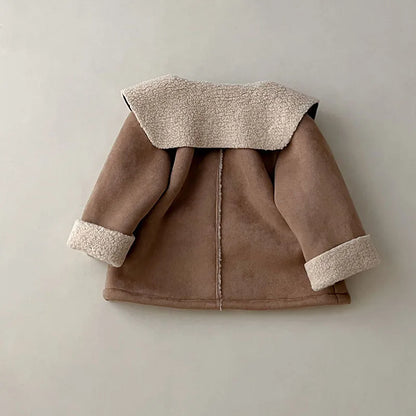 ショートコート・ジャケット・ジャンパー キッズ コート 裏ボアフリース 刺繍 ショートジャケット アウター コーヒー ガールズ 女の子 子供服【mh0003032】