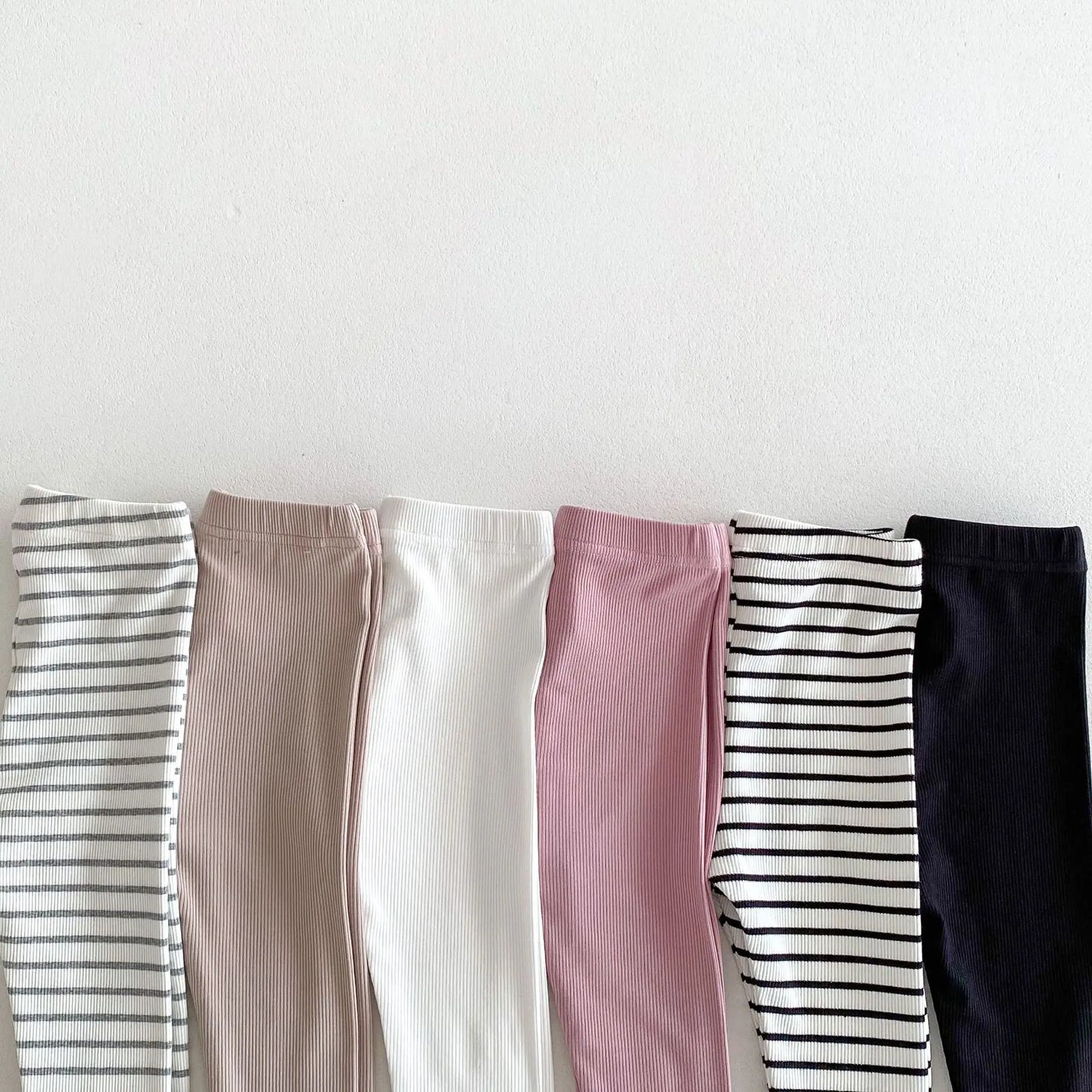 レギンスパンツ キッズパンツ レギンスパンツ シンプルベーシック スパッツ 無地/ボーダー【mh0006398】