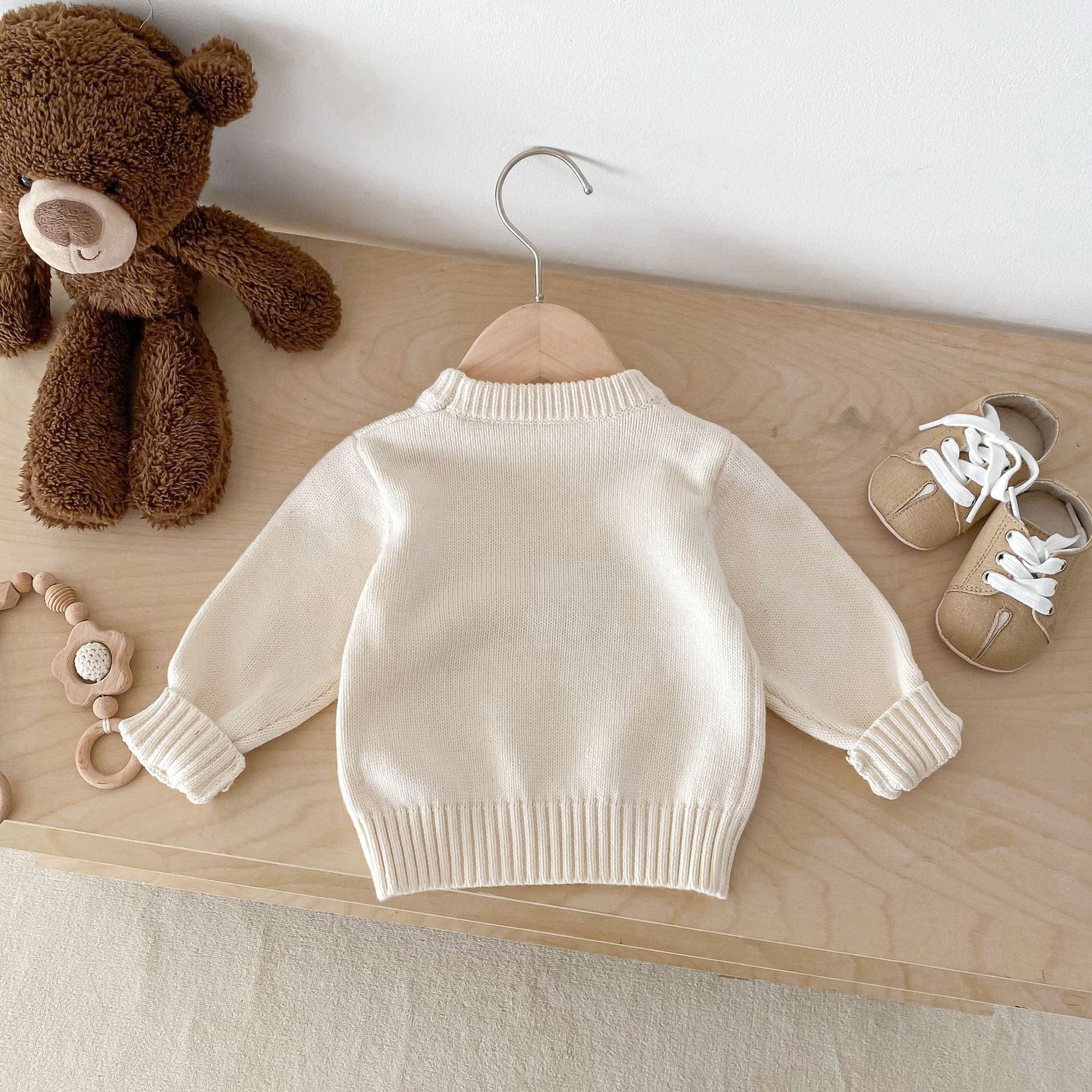 ニット・セーター ベビートップス アニマル刺繍長袖ニットセーター【mh0008153】