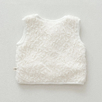 ベスト ベビーベスト バイピングリボンボアフリース前あきベスト【mh0008260】