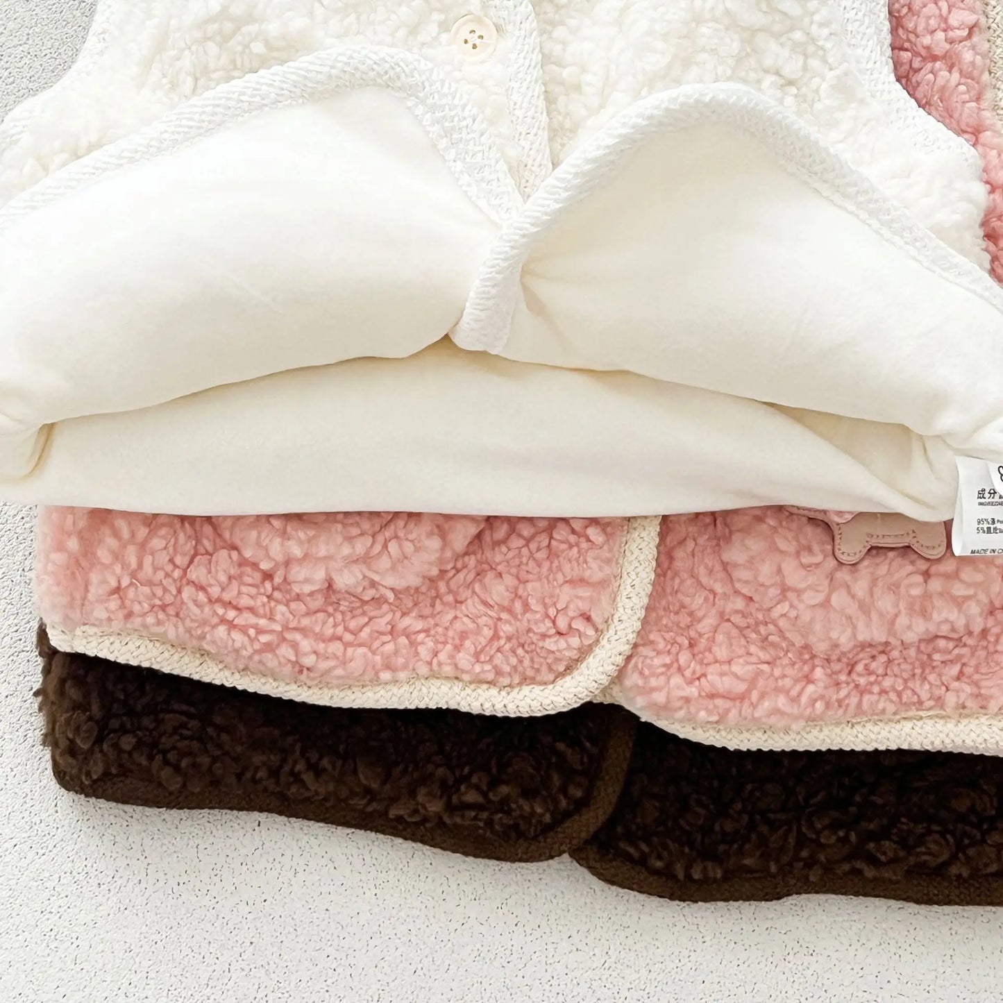 ベスト ベビーベスト バイピングリボンボアフリース前あきベスト【mh0008260】