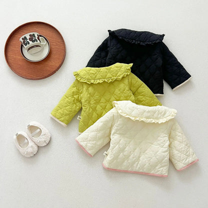 ショートコート・ジャケット・ジャンパー ベビーキッズアウター ビッグ襟キルティングコートジャケット【mh0008272】