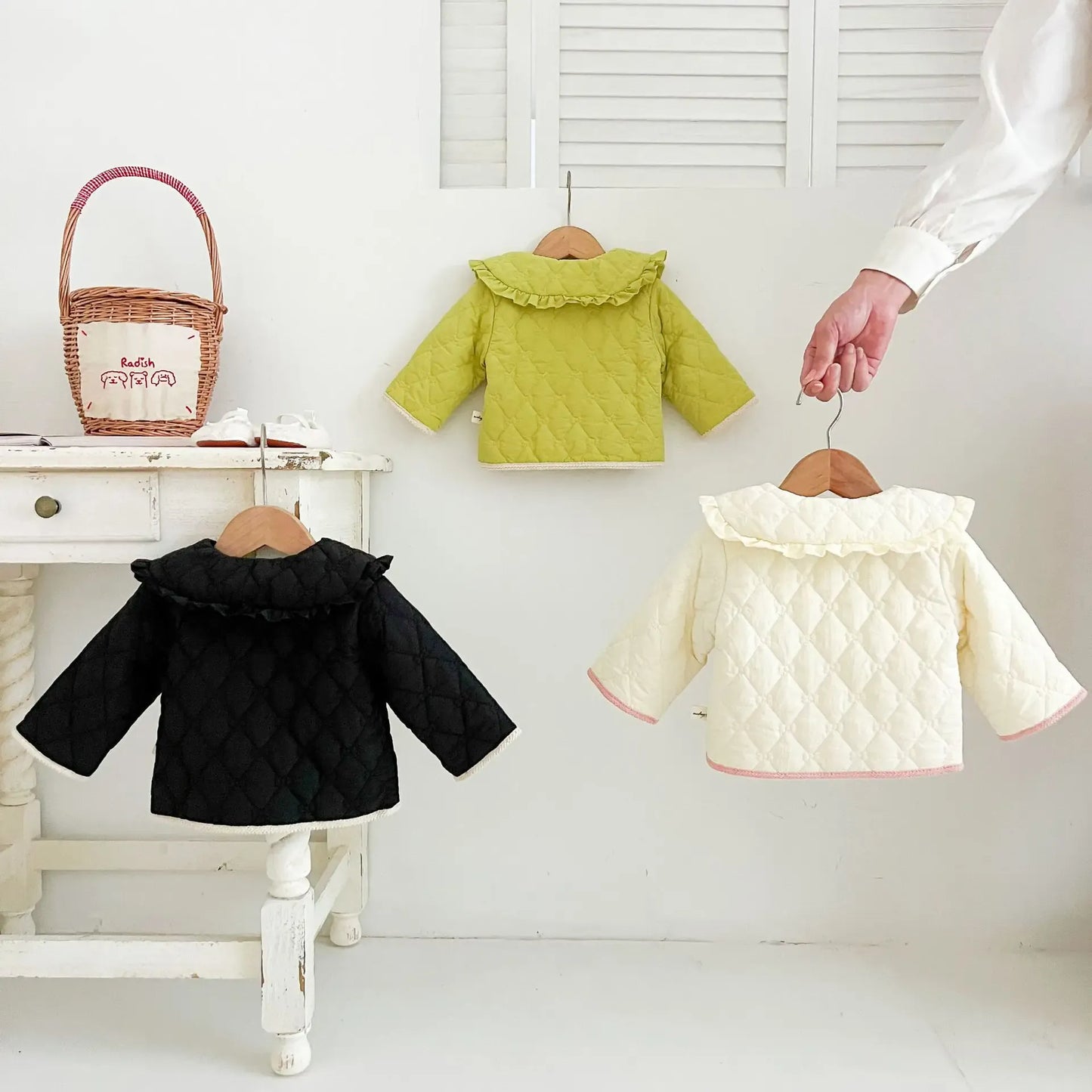 ショートコート・ジャケット・ジャンパー ベビーキッズアウター ビッグ襟キルティングコートジャケット【mh0008272】