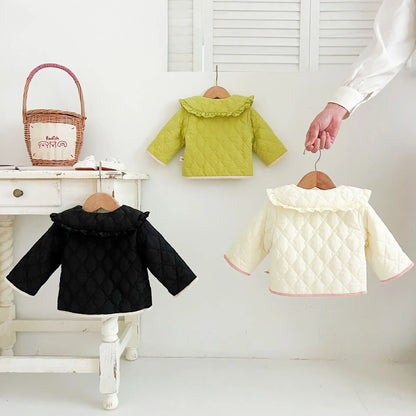 ショートコート・ジャケット・ジャンパー ベビーキッズアウター ビッグ襟キルティングコートジャケット【mh0008272】