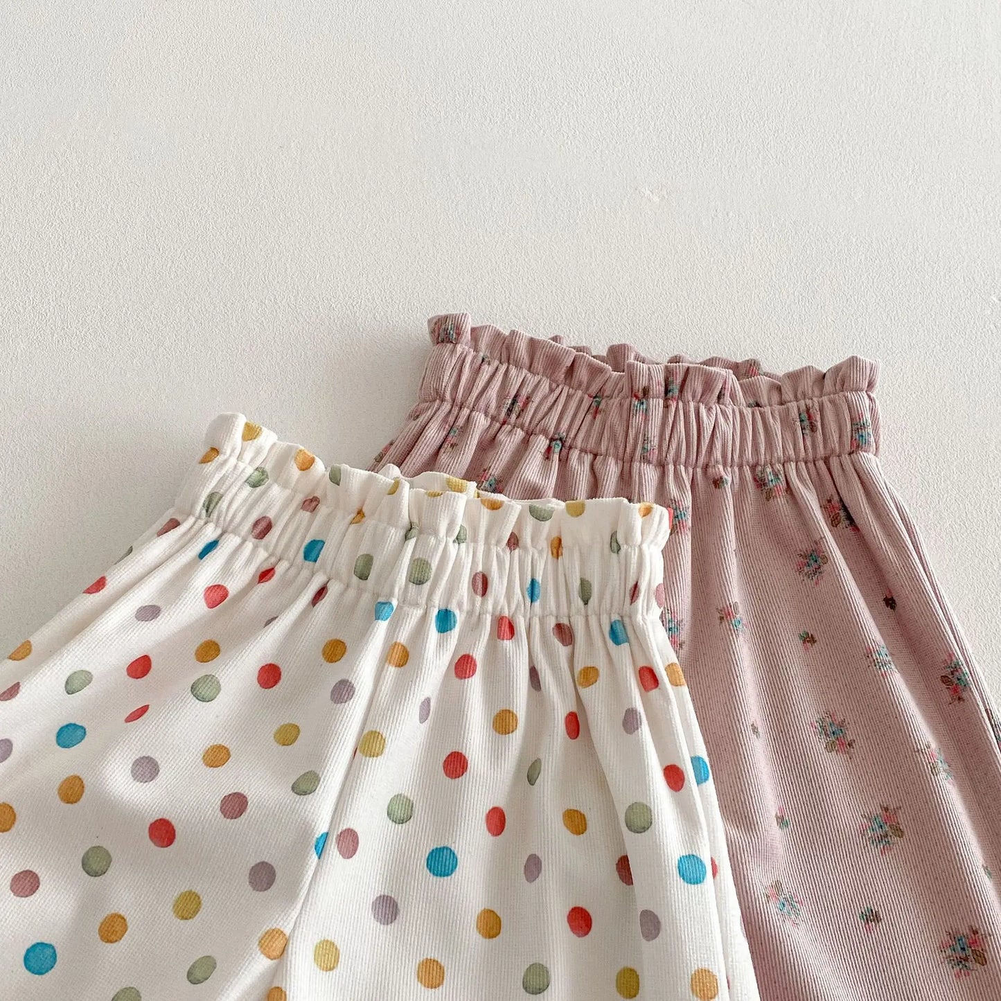 ロングパンツ・スウェットパンツ キッズパンツ カラフル水玉/フラワープリントロングルーズパンツ【mh0008835】