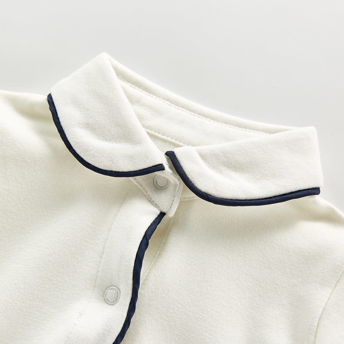 長袖ロンパース ベビーロンパース 丸襟シンプル長袖ボディスーツ【mh0009097】