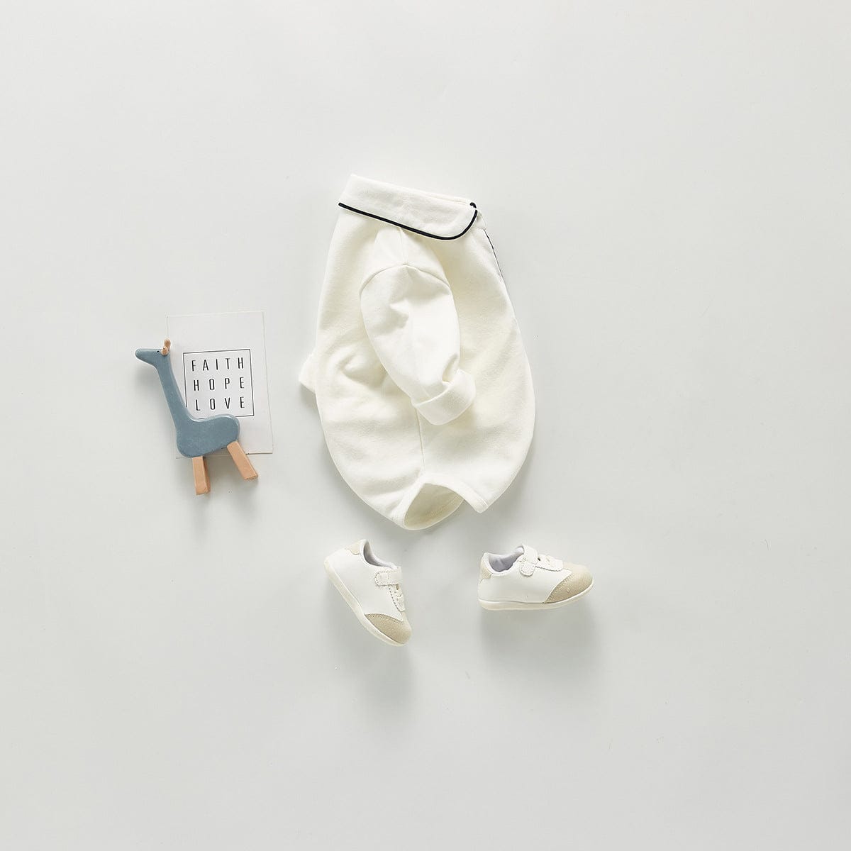 長袖ロンパース ベビーロンパース 丸襟シンプル長袖ボディスーツ【mh0009097】