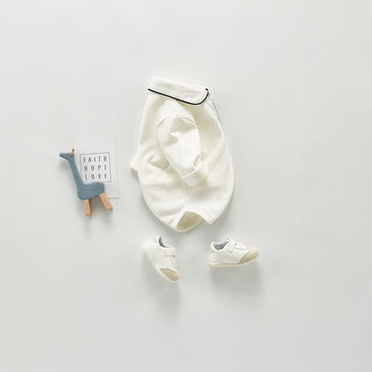 長袖ロンパース ベビーロンパース 丸襟シンプル長袖ボディスーツ【mh0009097】