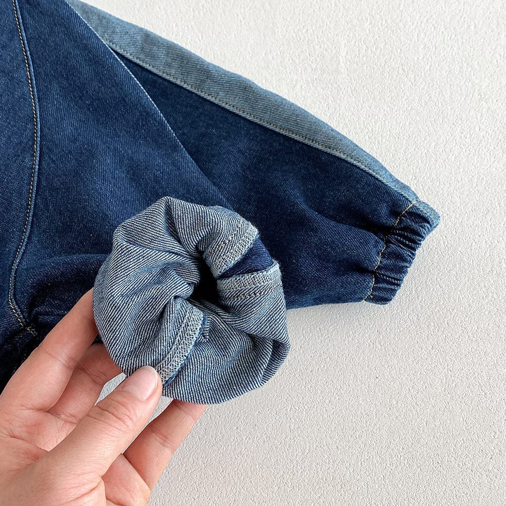 長袖セットアップ デニムセットアップ サイドパッチワーク長袖シャツ/ロングルーズパンツ【mh0009244】