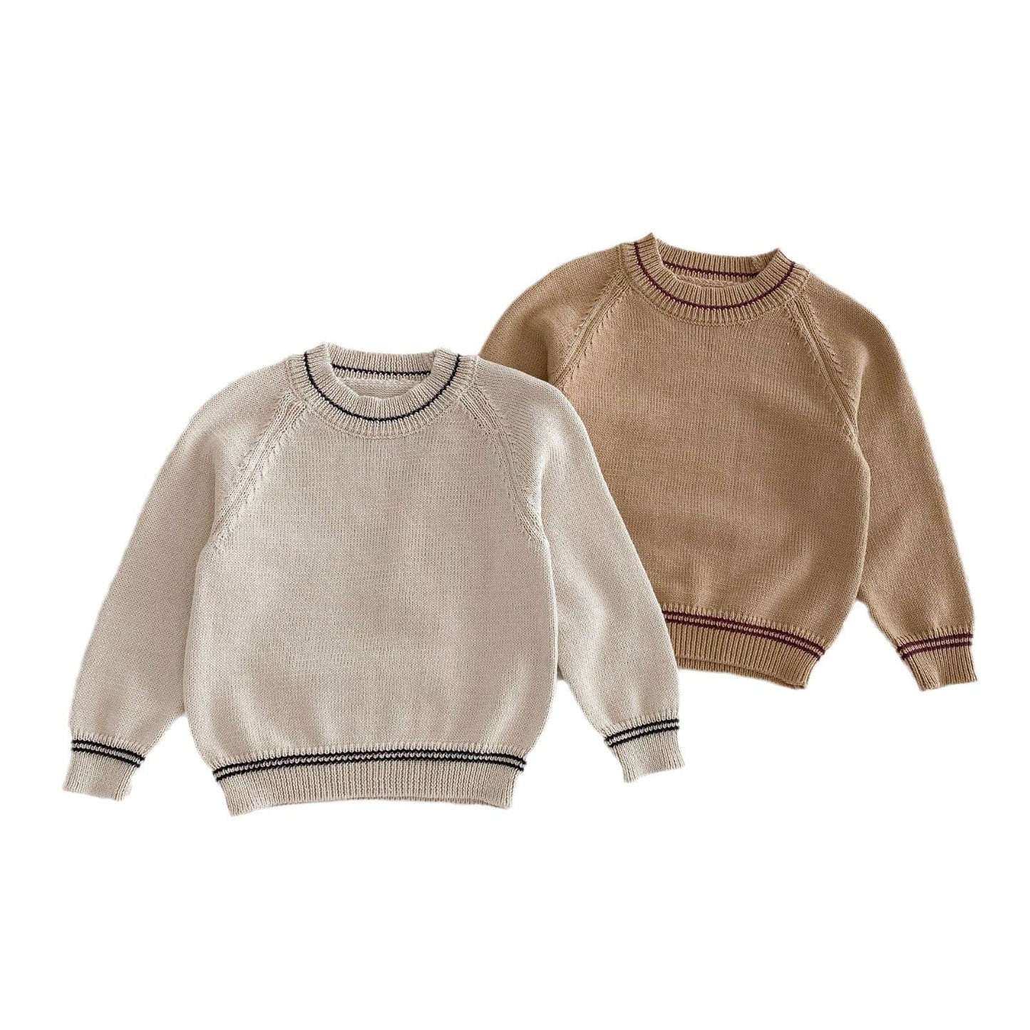 長袖セットアップ キッズセットアップ ステッチニットセータートップス/チロリアンコーデュロイオーバーオール【mh0009248】