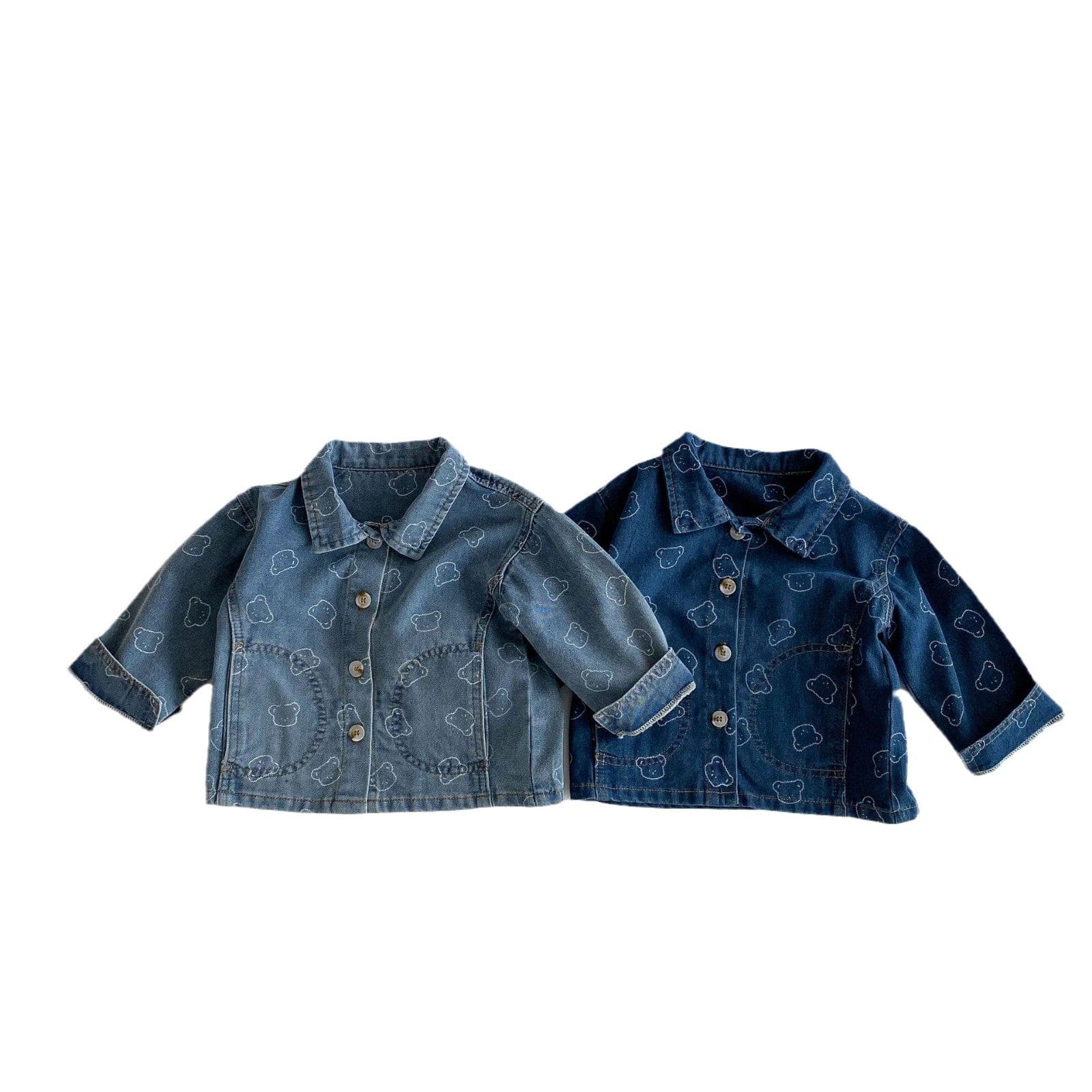 ショートコート・ジャケット・ジャンパー ベアくまプリントデニムシャツジャケット【mh0009260】
