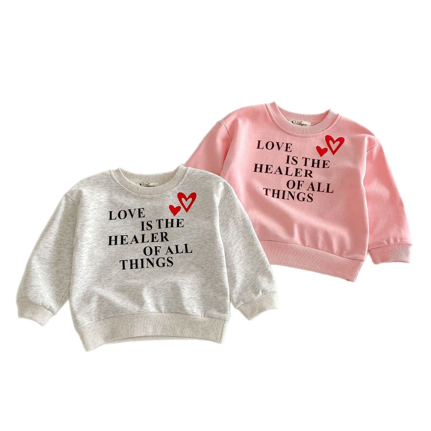 トレーナー・フーディ ハートロゴプリント長袖スウェットシャツ【mh0009263】