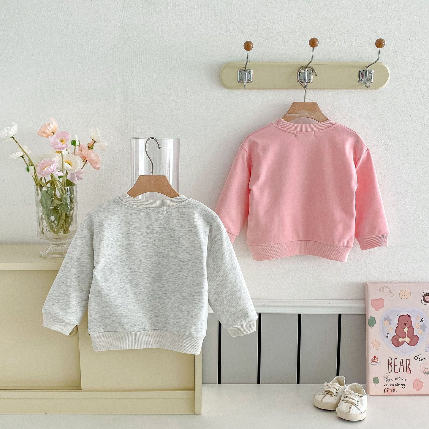 トレーナー・フーディ ハートロゴプリント長袖スウェットシャツ【mh0009263】