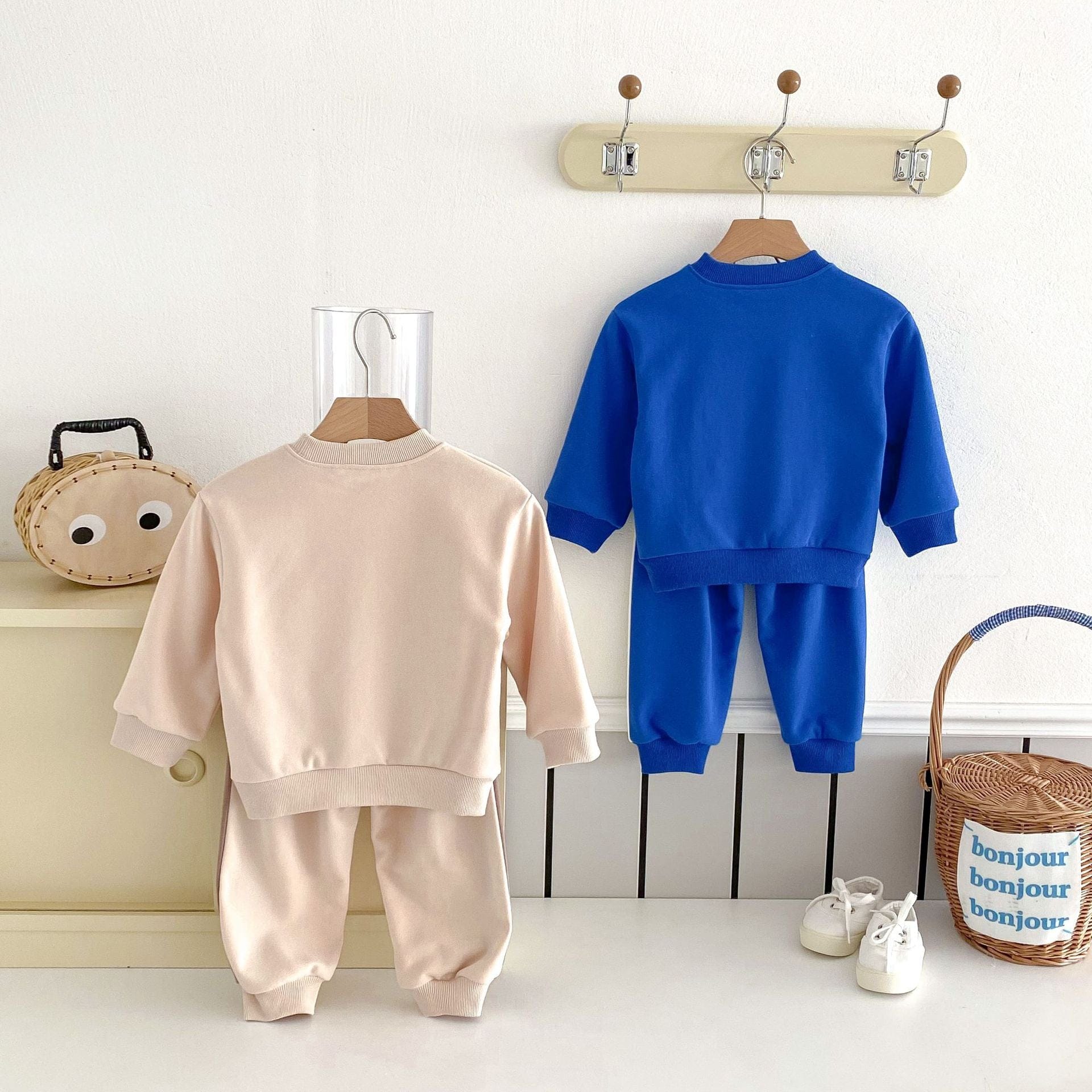 長袖セットアップ ダイナソープリントスウェットセットアップ 長袖スウェットシャツ+パッチワークスウェットパンツ【mh0009265】