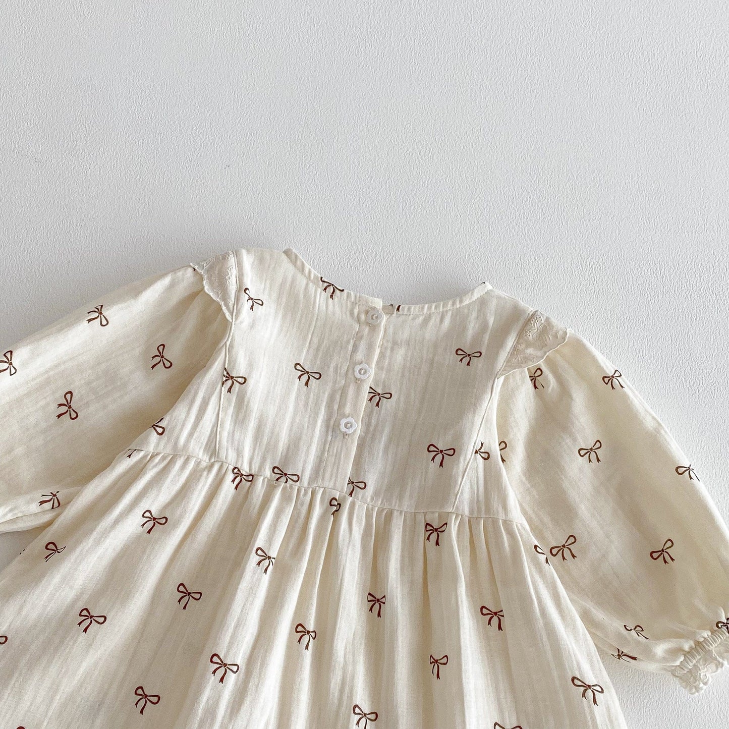 長袖ワンピース リボンフリル長袖ワンピース【mh0010649】