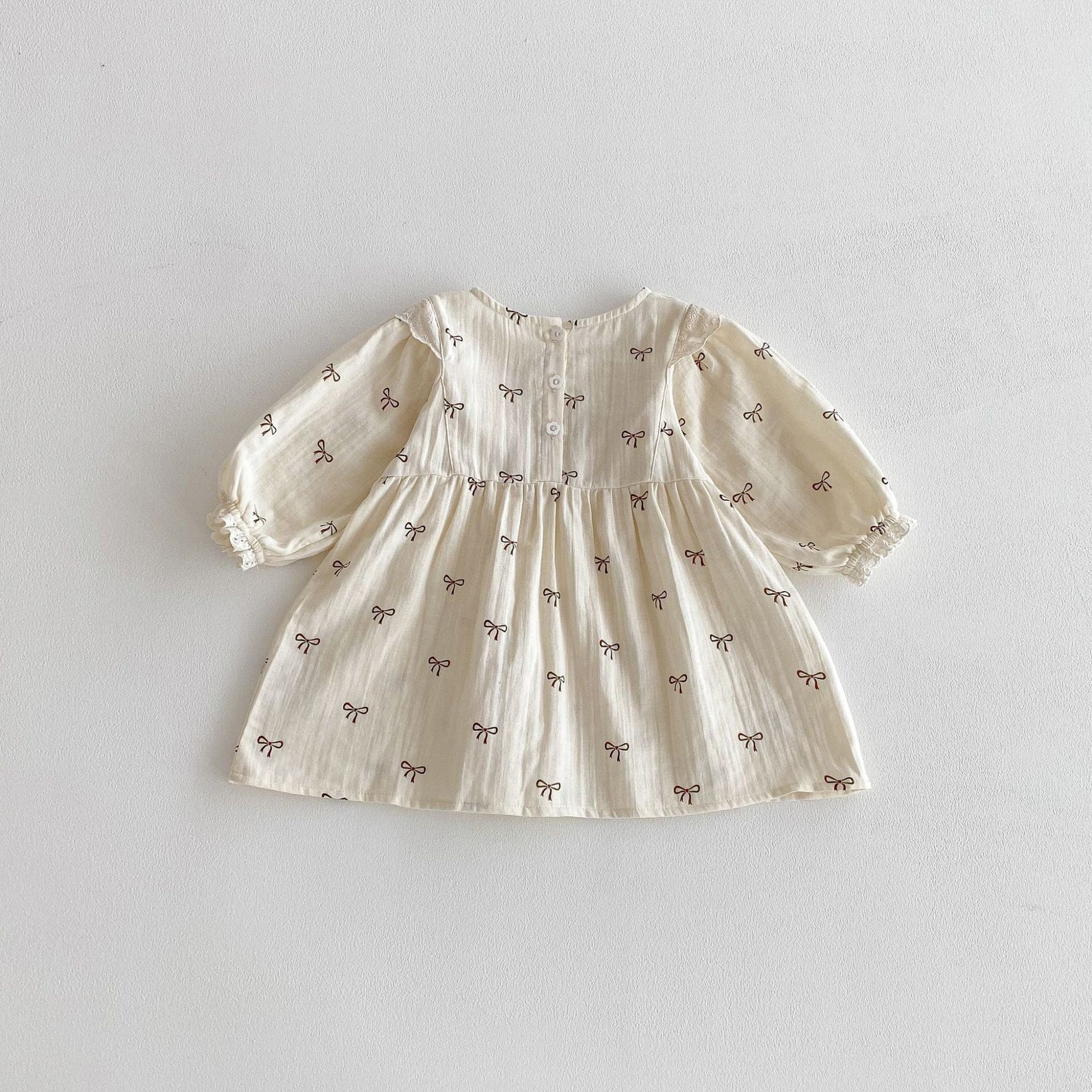 長袖ワンピース リボンフリル長袖ワンピース【mh0010649】