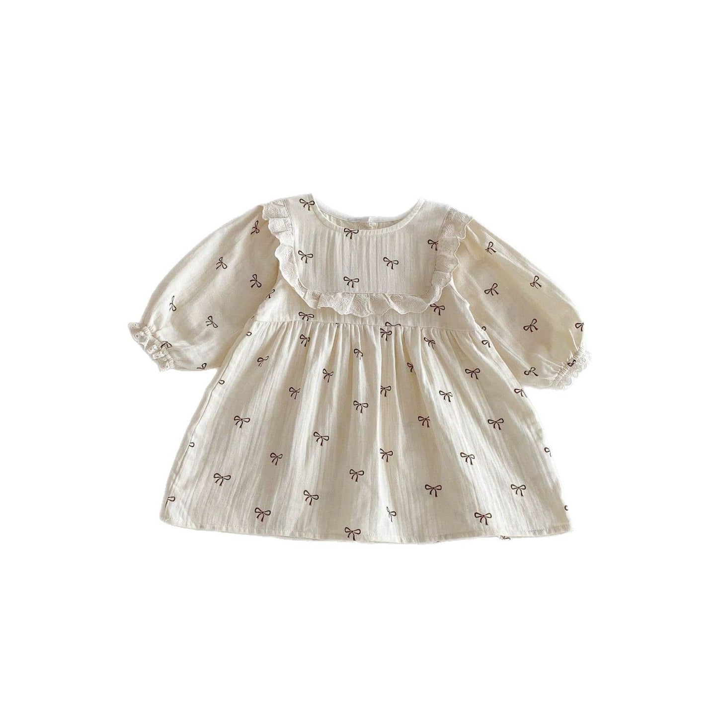 長袖ワンピース リボンフリル長袖ワンピース【mh0010649】