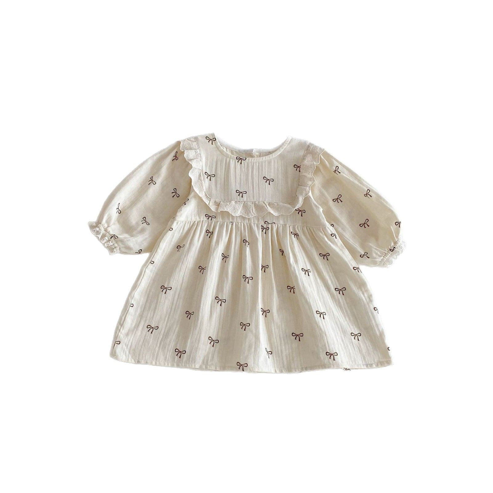 長袖ワンピース リボンフリル長袖ワンピース【mh0010649】