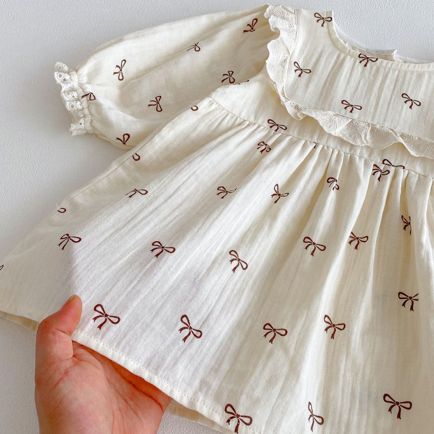 長袖ワンピース リボンフリル長袖ワンピース【mh0010649】