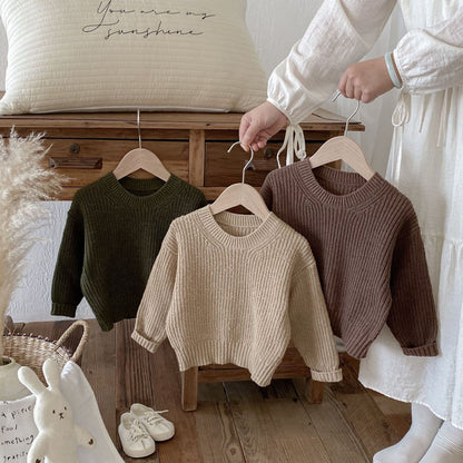 ニット・セーター シンプルベーシック丸首ニットセーター【mh0010653】