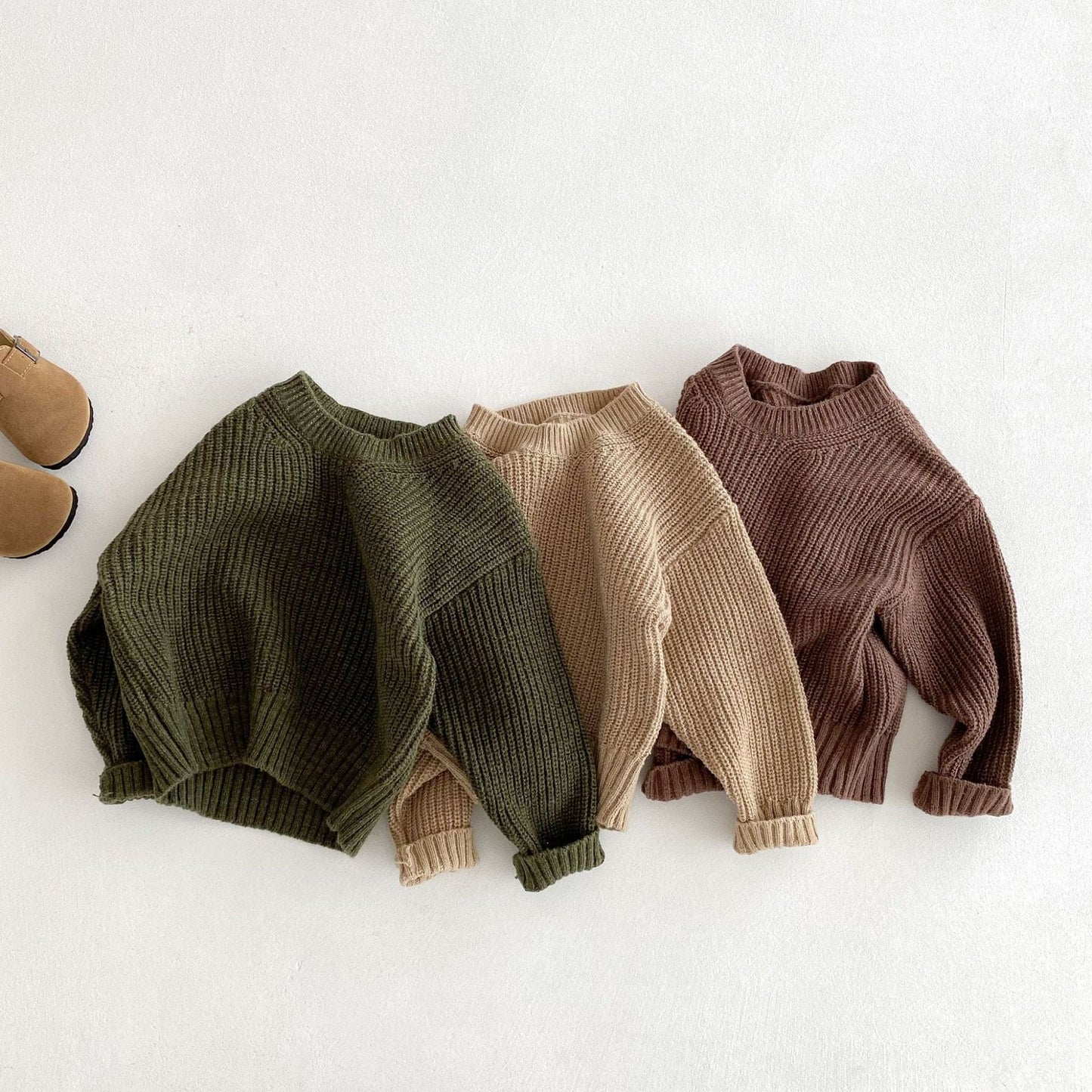 ニット・セーター シンプルベーシック丸首ニットセーター【mh0010653】