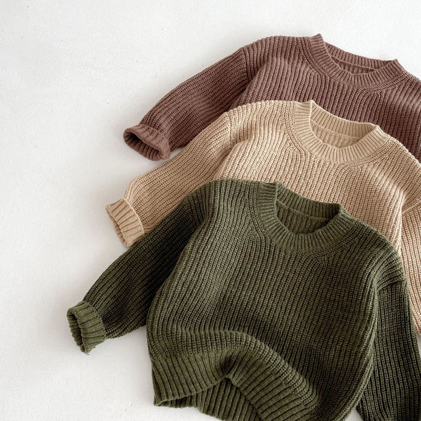 ニット・セーター シンプルベーシック丸首ニットセーター【mh0010653】