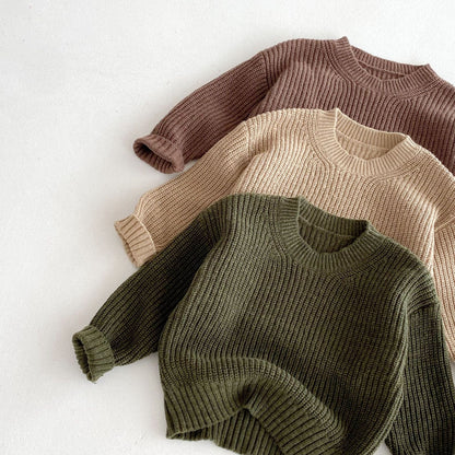 ニット・セーター シンプルベーシック丸首ニットセーター【mh0010653】