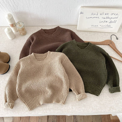 ニット・セーター シンプルベーシック丸首ニットセーター【mh0010653】