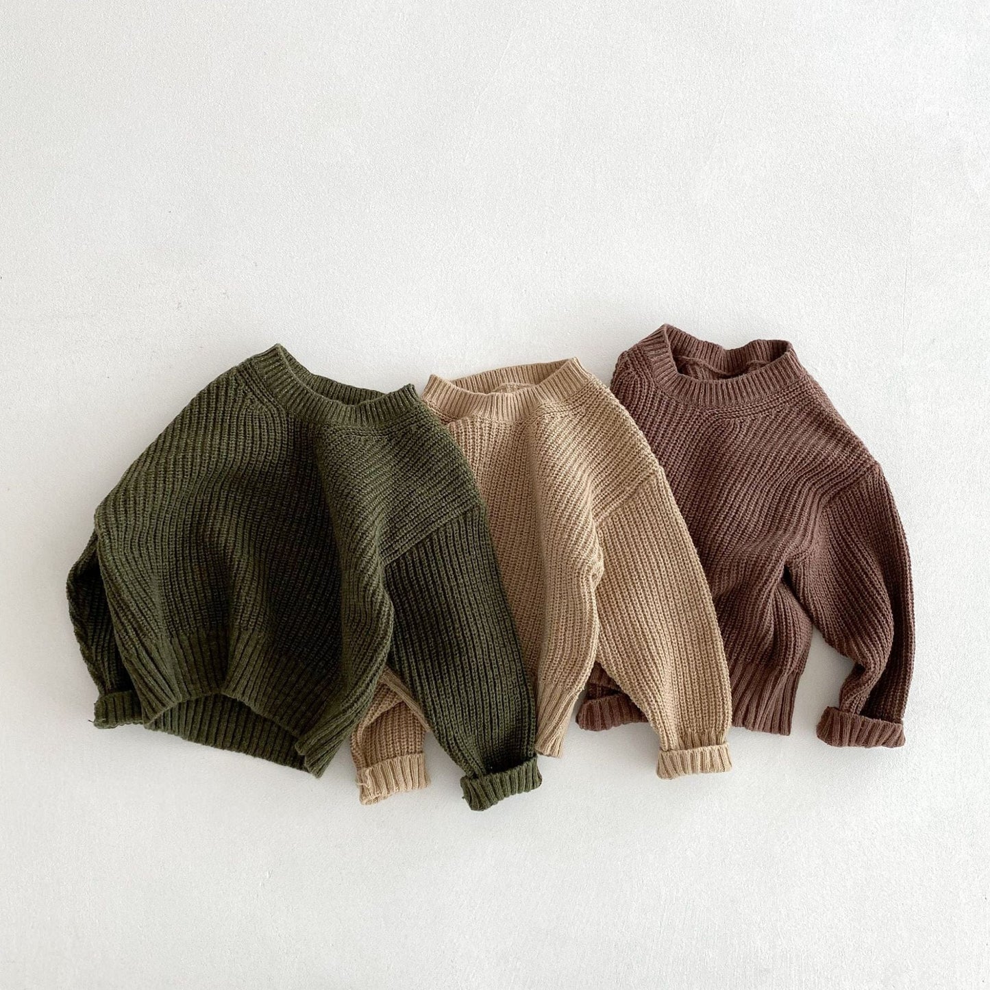 ニット・セーター シンプルベーシック丸首ニットセーター【mh0010653】