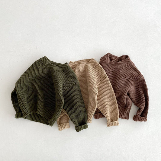 ニット・セーター シンプルベーシック丸首ニットセーター【mh0010653】