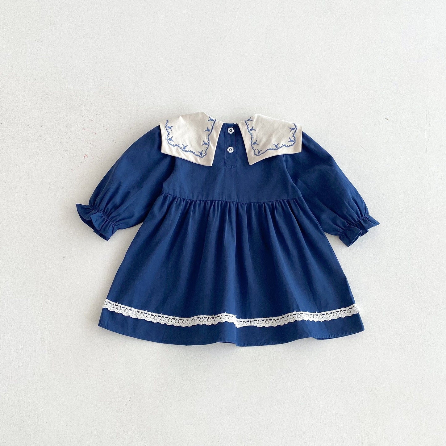 長袖ワンピース レース刺繍長袖ワンピース【mh0010654】