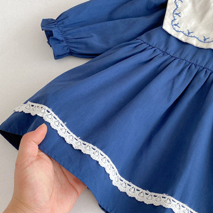 長袖ワンピース レース刺繍長袖ワンピース【mh0010654】