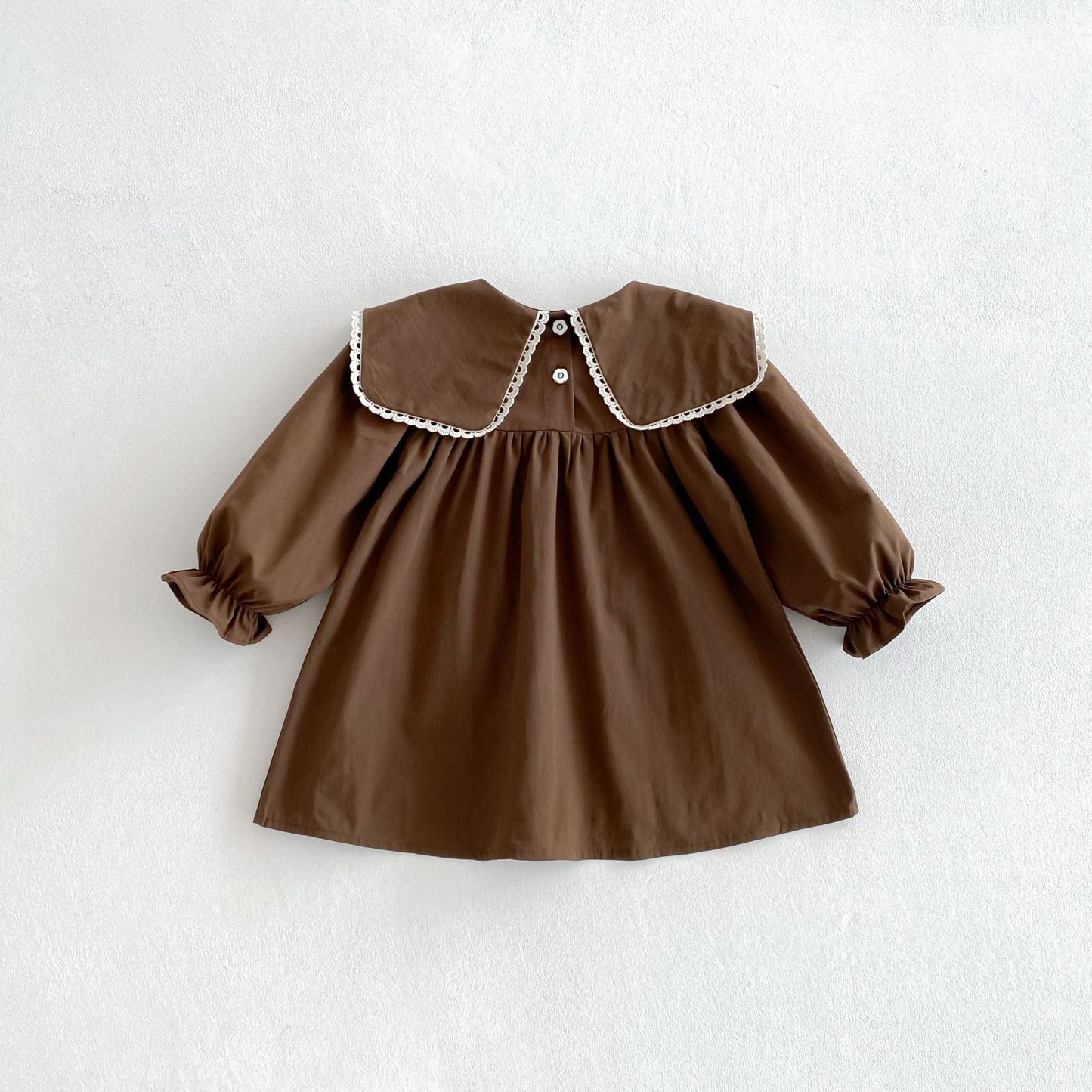 長袖ワンピース うさぎきのこ刺繍長袖ワンピース【mh0010655】