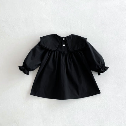 長袖ワンピース うさぎきのこ刺繍長袖ワンピース【mh0010655】