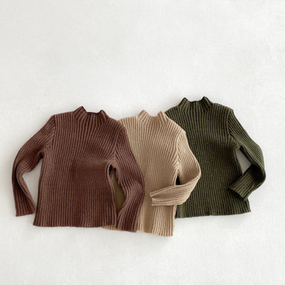 ニット・セーター シンプルハイネックリブニットセータートップス【mh0010656】