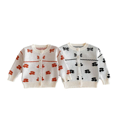 カーディガン・パーカー リボン刺繍ニットカーディガン【mh0010659】